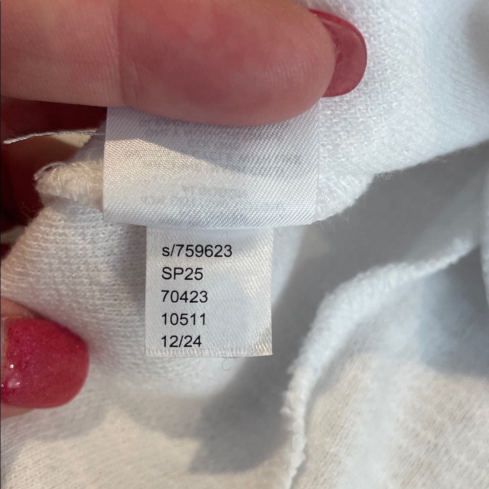 NWT-LOFT white Textured vest Top with Gold Buttons and pockets Size XL - Picture 7 of 7